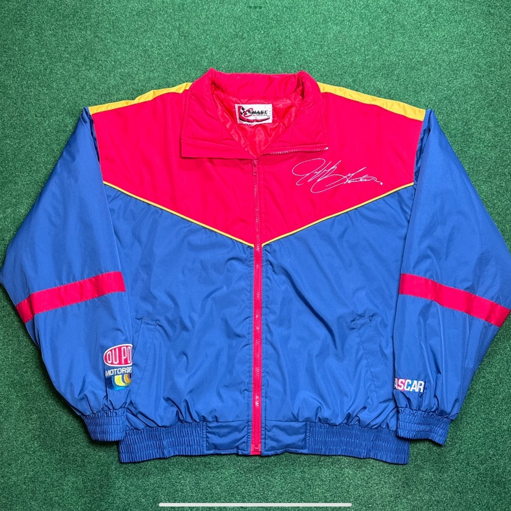 Vintage Jeff Gordon Multi Color Chase Authentics 90s Nascar Large Puffer Jacket